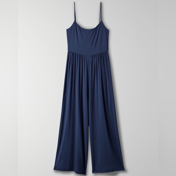 Aritzia Pants - Aritzia Wilfred Free Market Jumpsuit Size XL Stretchy Wide-leg Blue